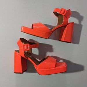 Brand New l'Intervalle Neon Orange Sandals, size 9